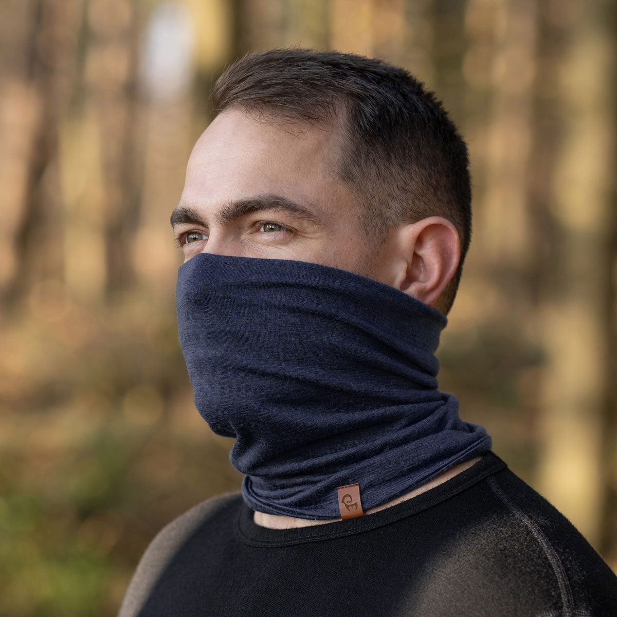 Merino Wool Men's Gaiter Neck Warmer * Outdoor Winter Face Cover Perfect  Grey