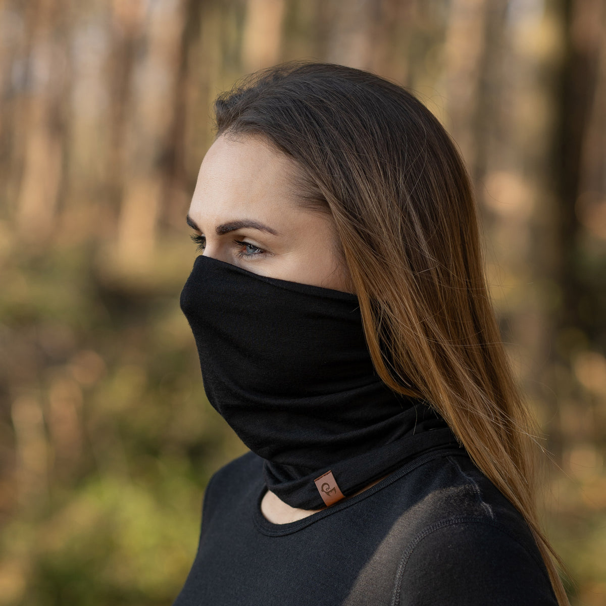 Organic Merino Wool Neck Gaiter Unisex Face Mask Neck Warmer Ski Mask  Sustainable Gifts Knit Accessories Denim Blue 