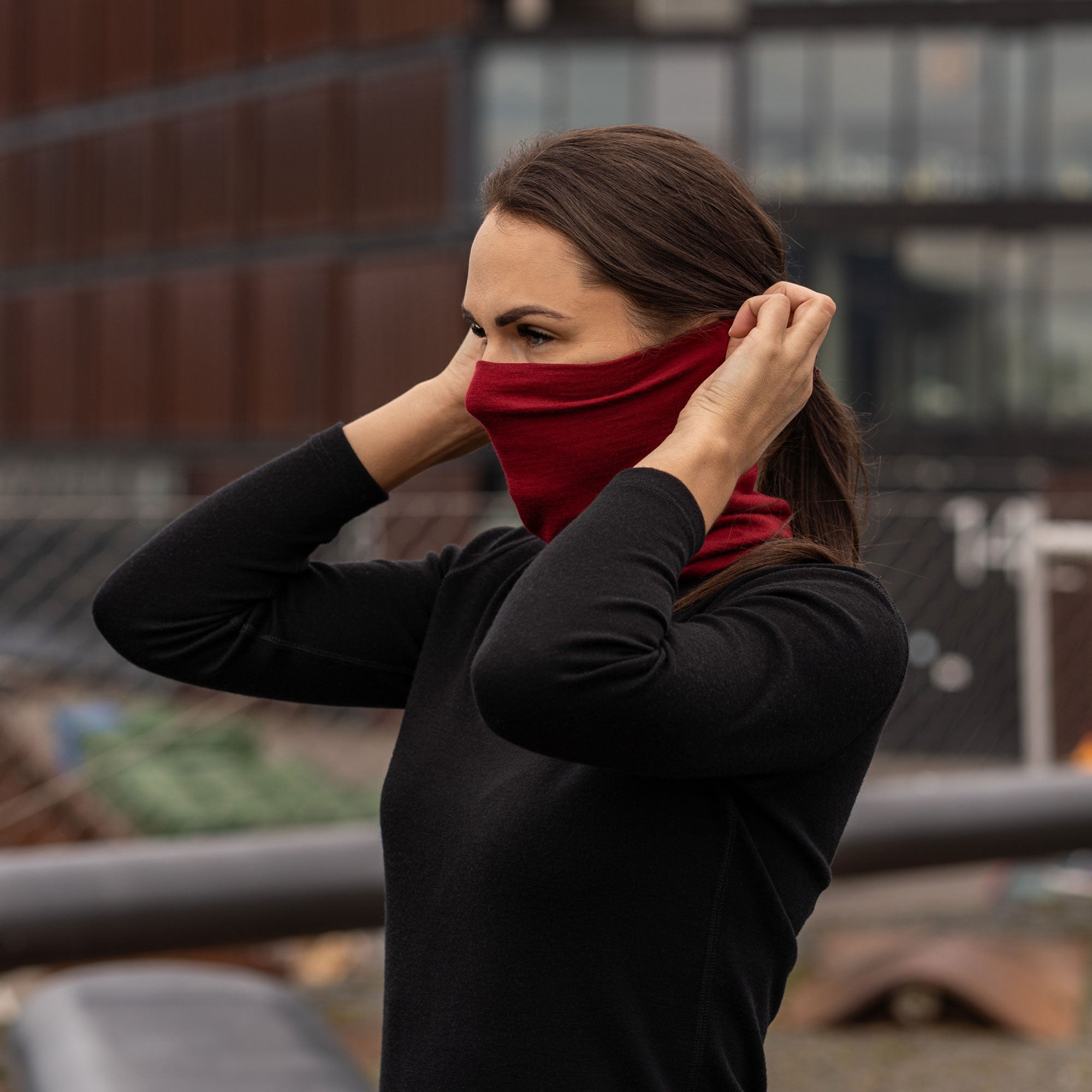 Women's Merino Neck Gaiter Black