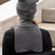 Women's Knitted Beanie & Dickie 2-Piece Set Dark gray