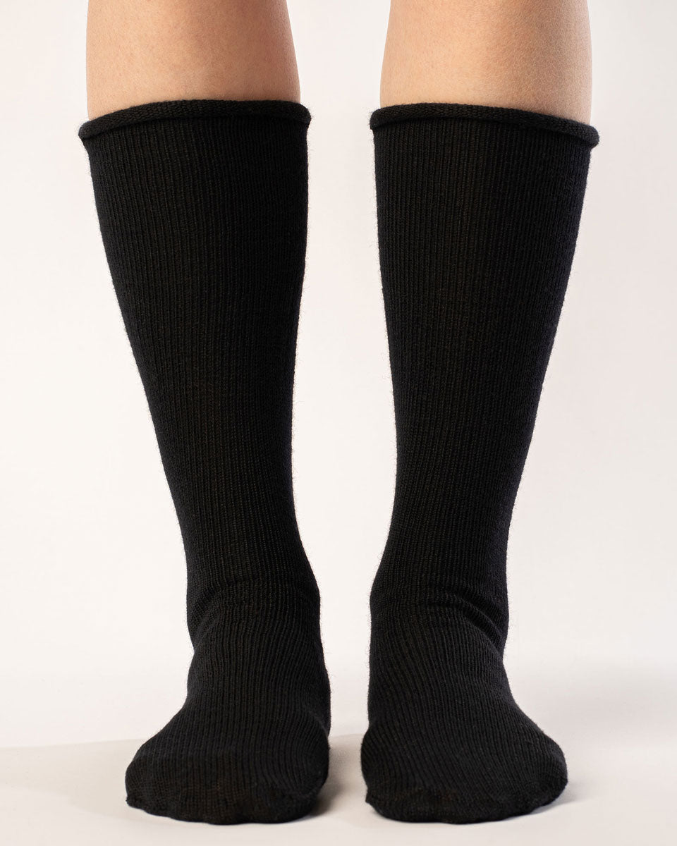 Women's Knit Socks Merino Black Women's Knit Socks Merino Black