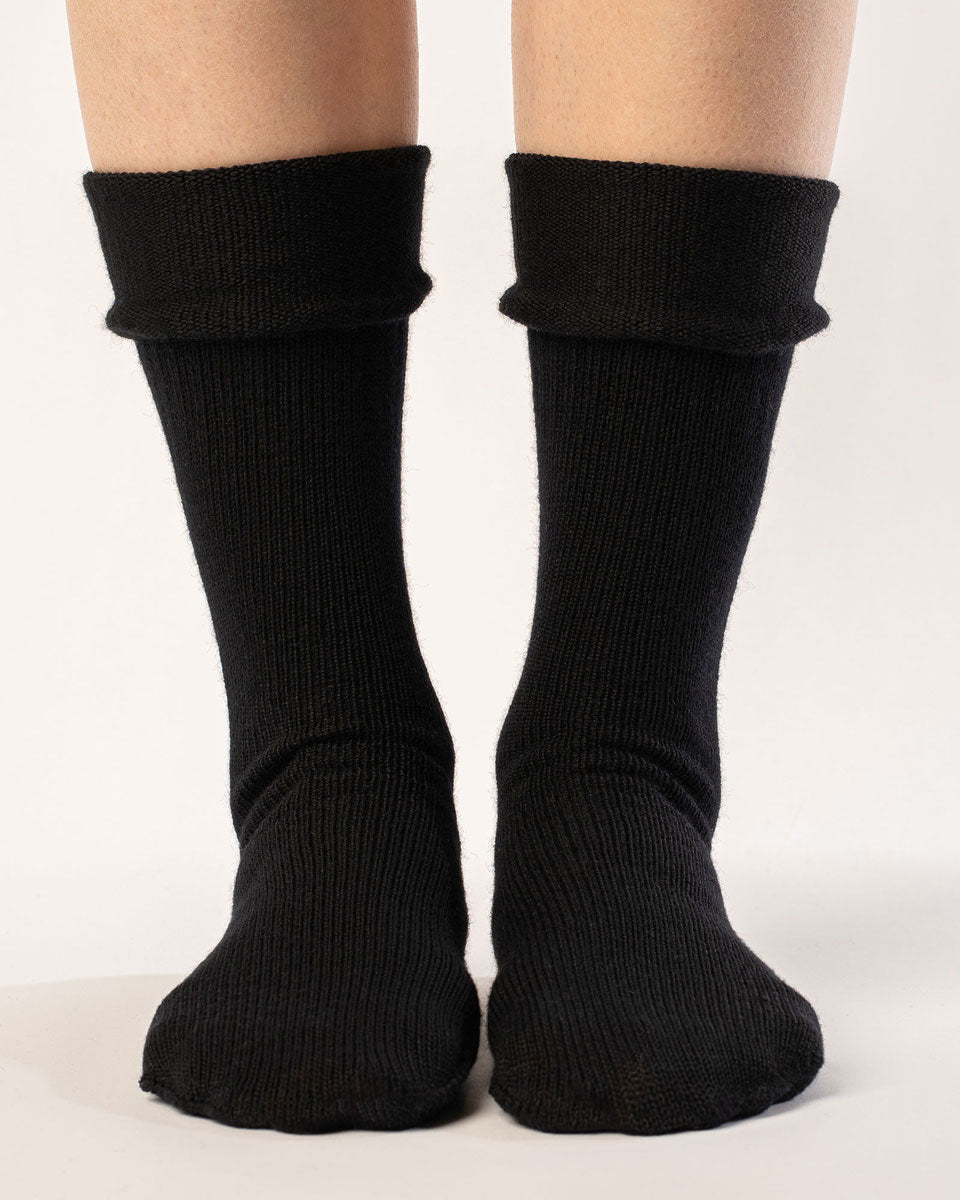 Women's Knit Socks Merino Black Women's Knit Socks Merino Black