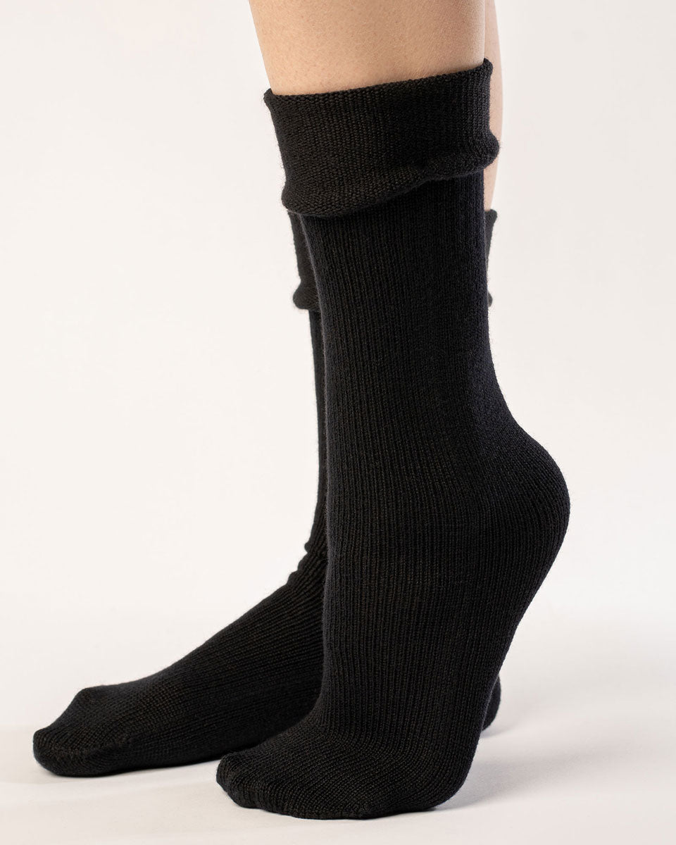 Women's Knit Socks Merino Black Women's Knit Socks Merino Black