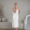 100% Linen Dress Maxi Alicia Pure White