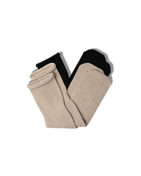Women&#39;s Socks 2-Pack Black/Creamy beige