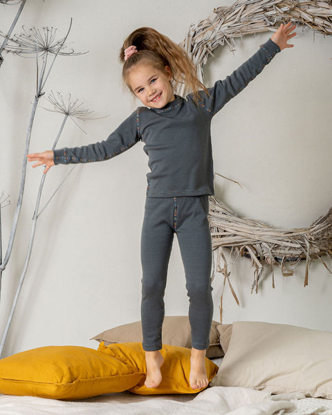 Kids&#39; Merino 250 Long Sleeve Set Perfect Grey