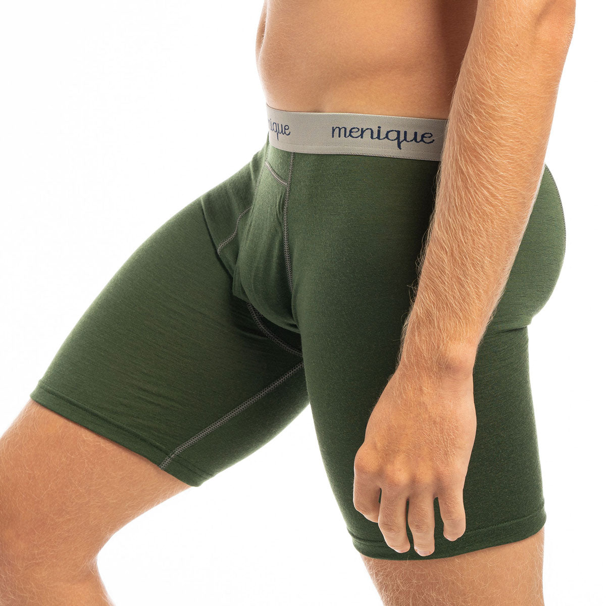 Mens Designer Underwear Boxer Briefs, Green and Black
