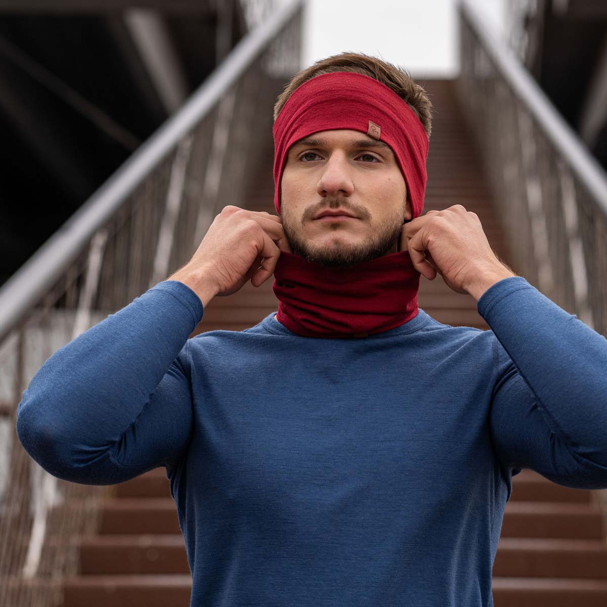 Men's Two-Piece Set of Headband & Gaiter Denim ❤ menique