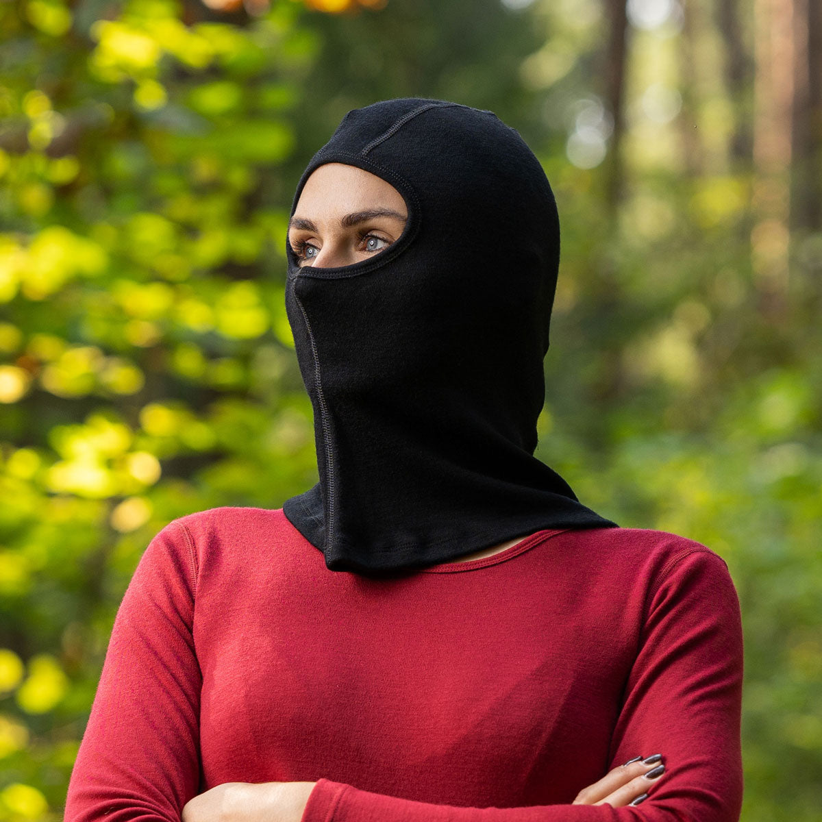 Merino Wool Women's Balaclava Face Cover Black ❤️ menique