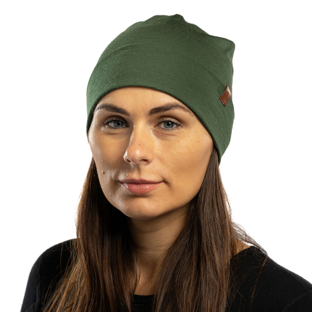 Women's Merino Beanie Hat Dark Green