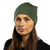 Women's Merino Beanie Hat Dark Green