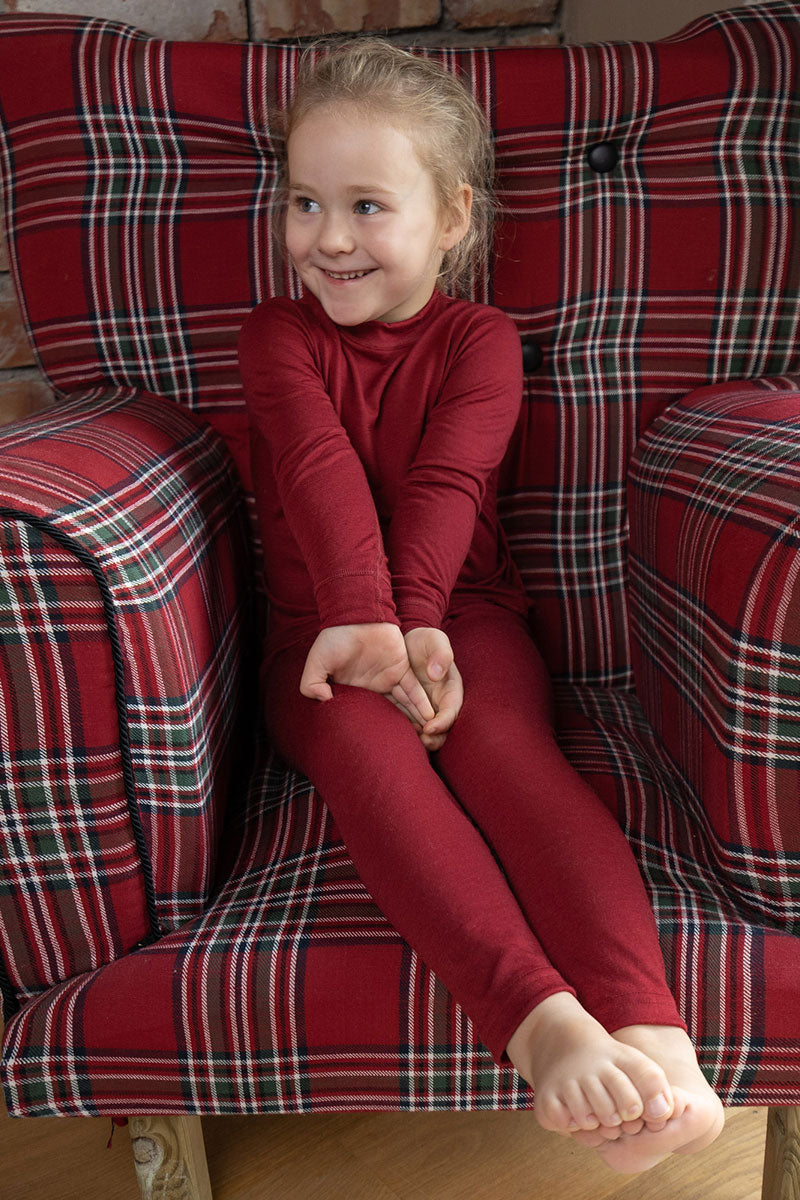 Cagoule pour enfant en laine mérinos Royal Cherry Red ❤️ menique
