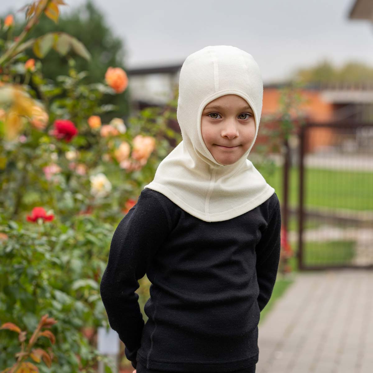 Kids' Balaclava Face Cover 250 Merino Natural