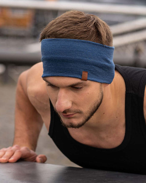 Unisex Wide Black Yoga Headband for Women Men Sustainable Gift