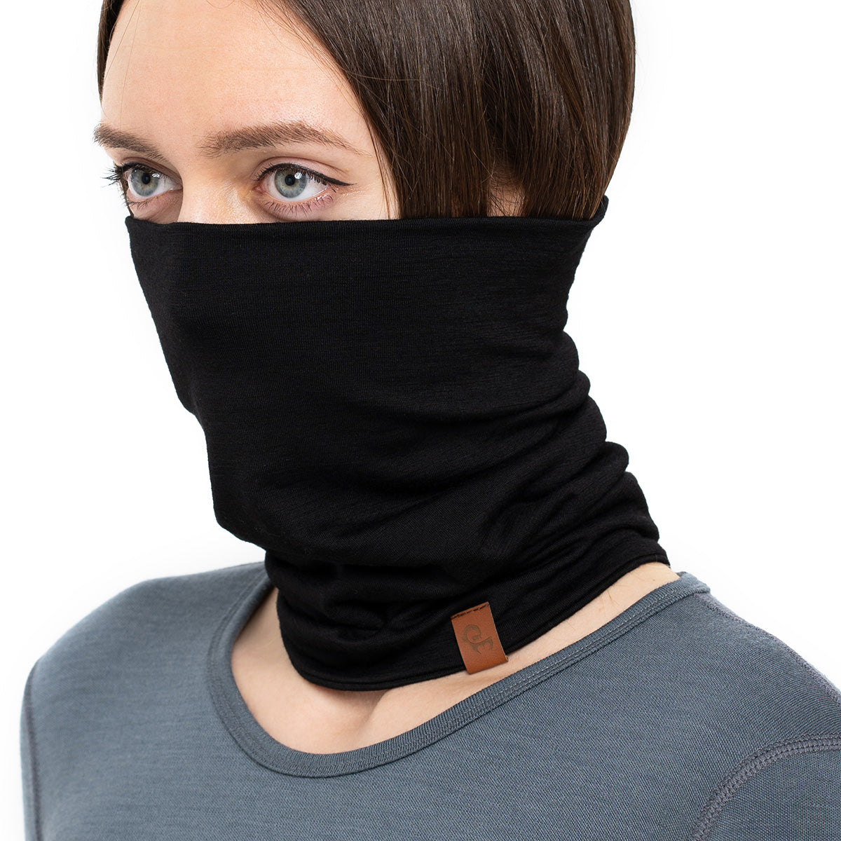 Women's Merino Neck Gaiter Black ♥️ menique