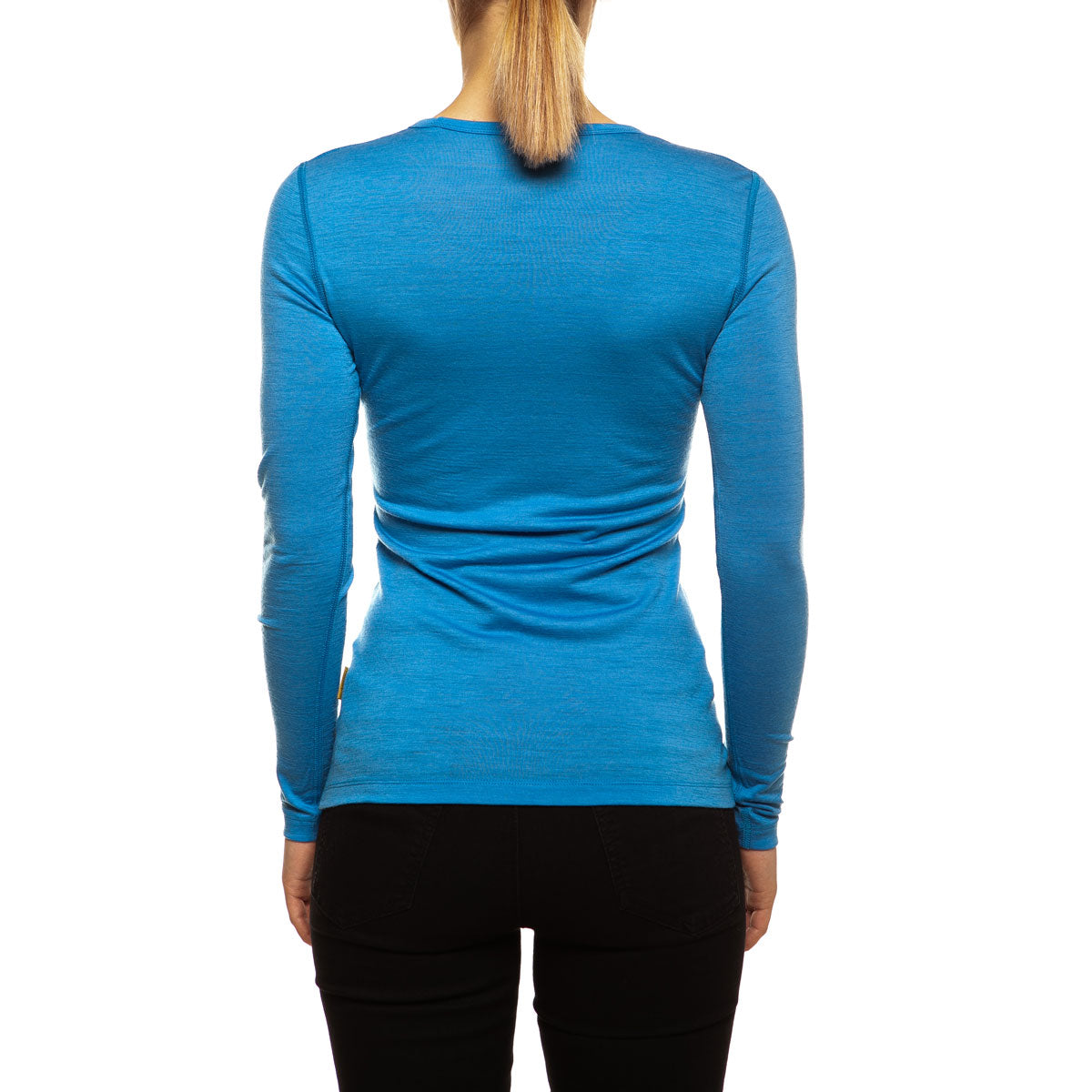 menique Women's Merino 160 Long Sleeve Crew Light Blue Color