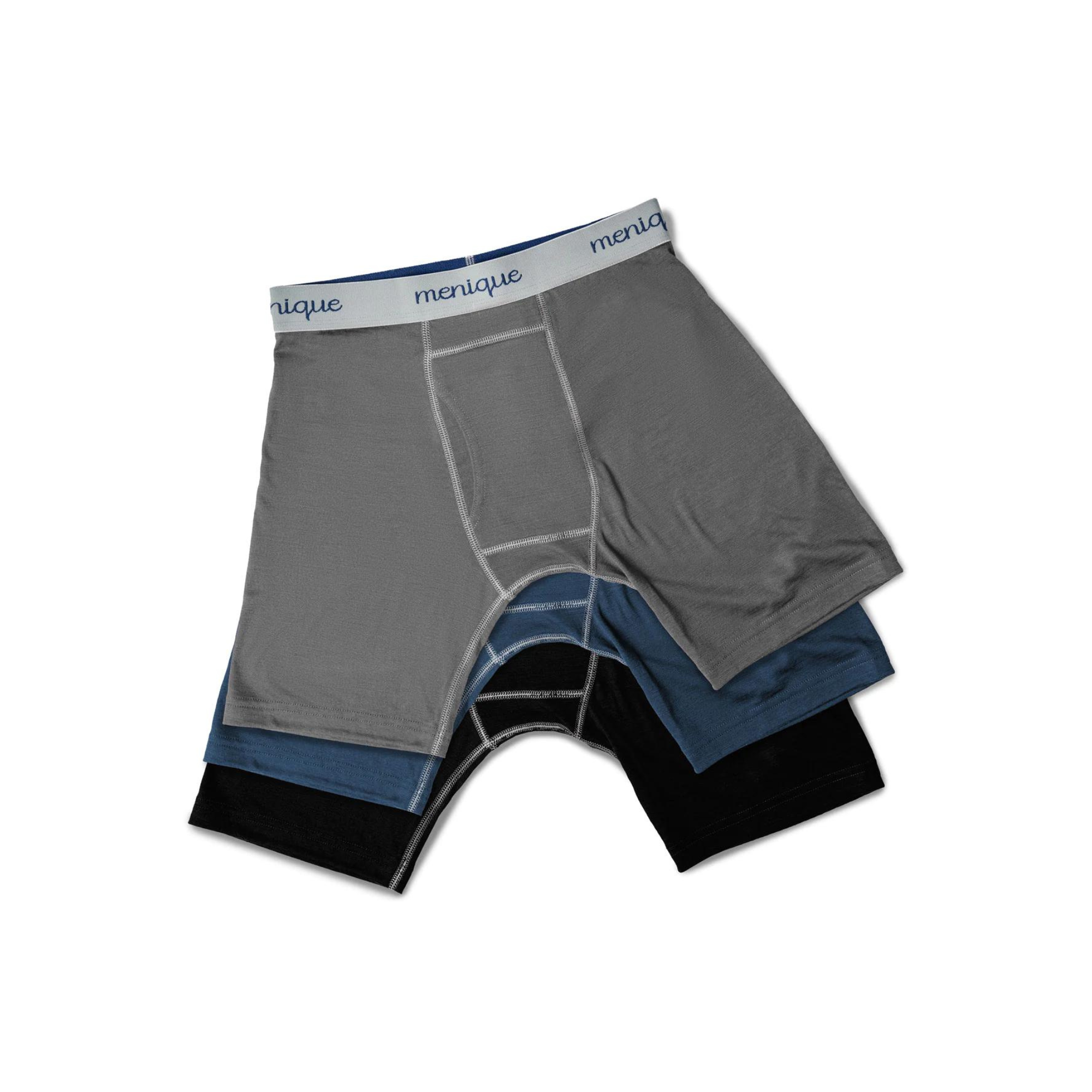 Mens 2 Pack Hanes Black Gray Boxer Briefs Underwear 100% Cotton S-XL